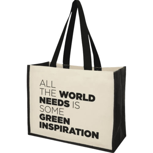 Branded Premium Canvas & Jute Shopping Bags in Black from Total Merchandise