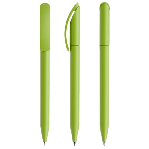 Prodir DS3 Soft Touch Ballpens in Lime Green