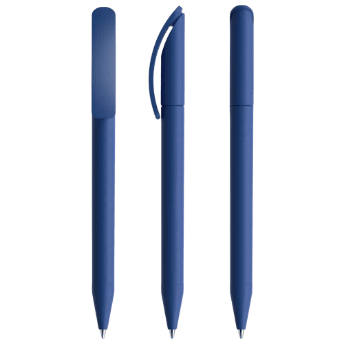 Prodir DS3 Soft Touch Ballpens in Classic Blue