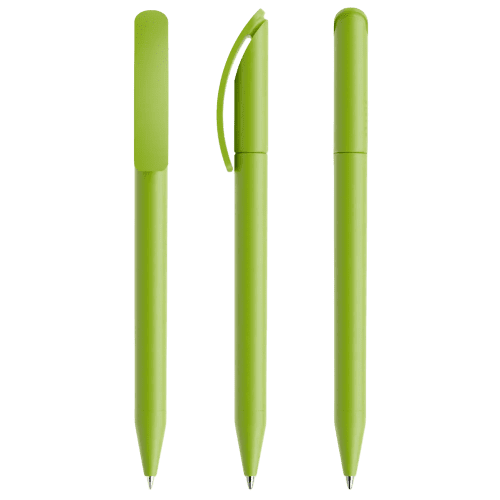 Prodir DS3 Soft Touch Ballpens in Lime Green