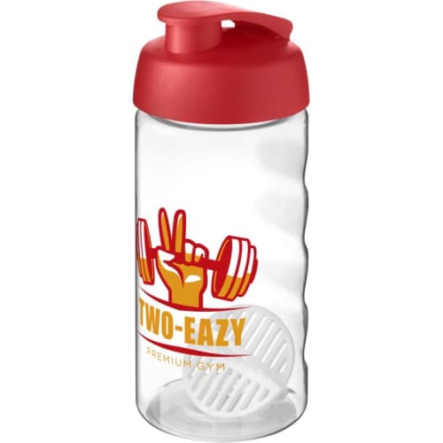 500ml Active Protein Shaker Bottles in Transparent/Red
