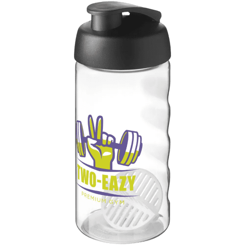 500ml Active Protein Shaker Bottles in Transparent/Black