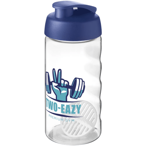 500ml Active Protein Shaker Bottles in Transparent/Blue
