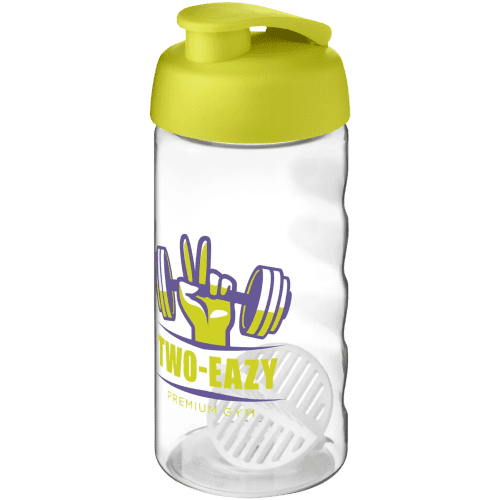 500ml Active Protein Shaker Bottles in Transparent/Lime