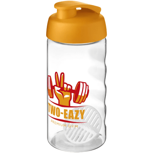 500ml Active Protein Shaker Bottles in Transparent/Orange