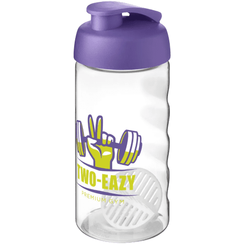500ml Active Protein Shaker Bottles in Transparent/Purple
