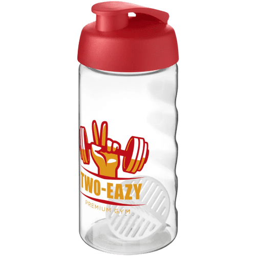 500ml Active Protein Shaker Bottles in Transparent/Red
