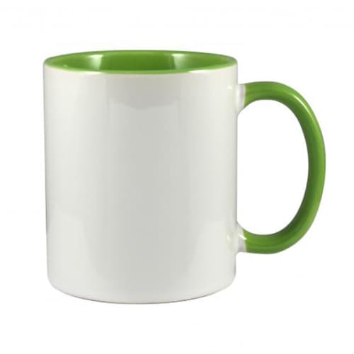 Two Tone Photo Mugs in White/Light Green