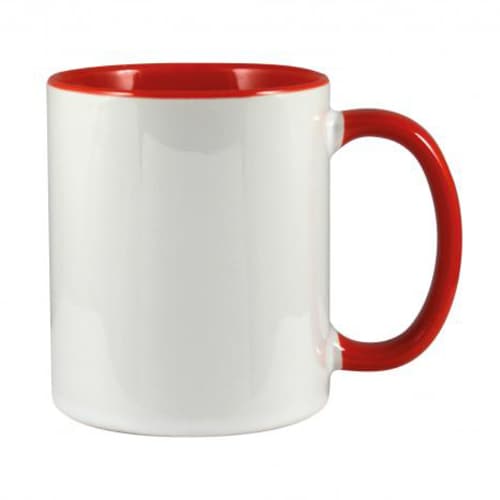 Two Tone Photo Mugs in White/Red