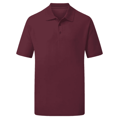 UCC Lightweight Pique Polo Shirts in Burgundy