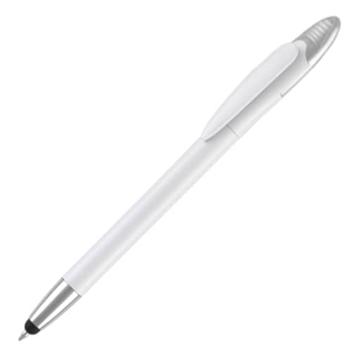 Promotional 2GB Atomic USB Stylus Ballpens in White/Silver from Total Merchandise