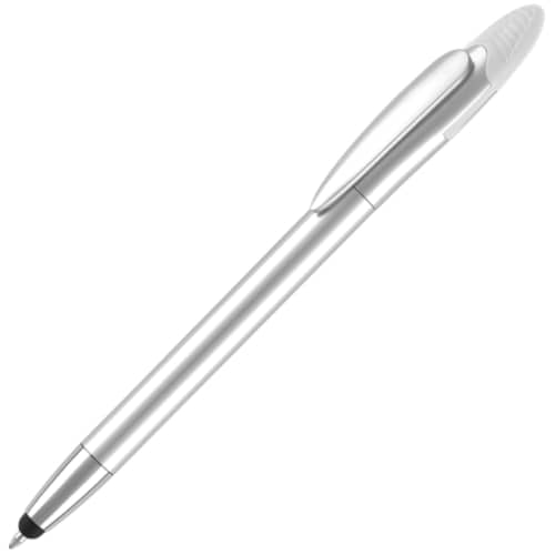 Promotional 2GB Atomic USB Stylus Ballpens in Silver/White from Total Merchandise