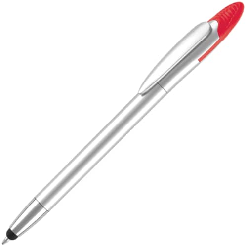 Custom Branded 2GB Atomic USB Stylus Ballpens in Silver/Red from Total Merchandise