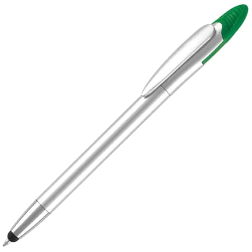 Custom Printed 2GB Atomic USB Stylus Ballpens in Silver/Green from Total Merchandise