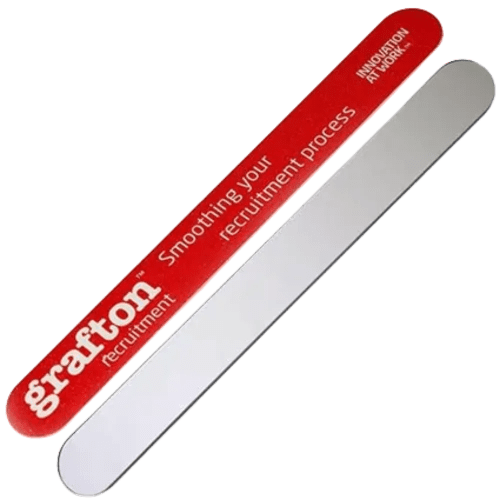 These promotional 7" mirror nail files will be printed in full colour with your artwork.