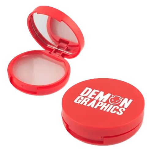 Compact Mirror with Lip Balm in Red