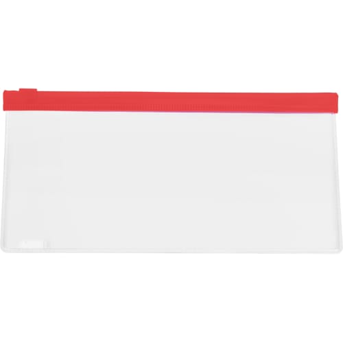 PVC Transparent Pencil Case in Transparent/Red