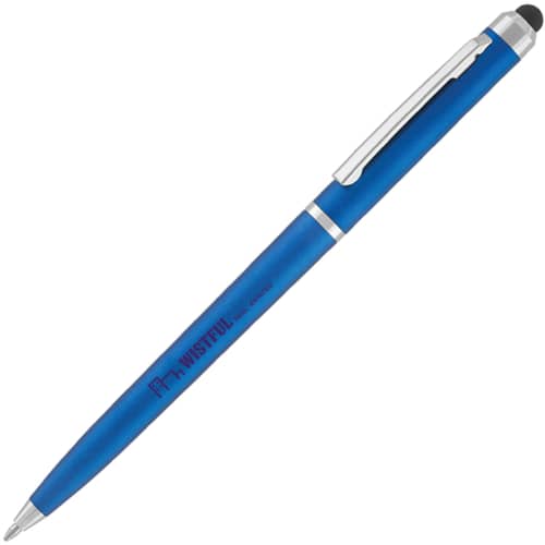 Promotional Supersaver Stylus Ballpens in Blue Printed with a Logo by Total Merchandise