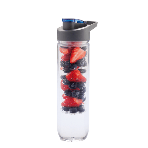 800ml Tritan Fruit Infuser Bottles in Grey/Blue