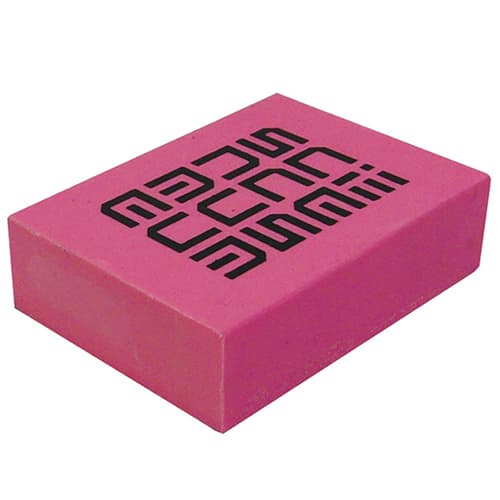 Custom printed Chunky Erasers in pink from Total Merchandise