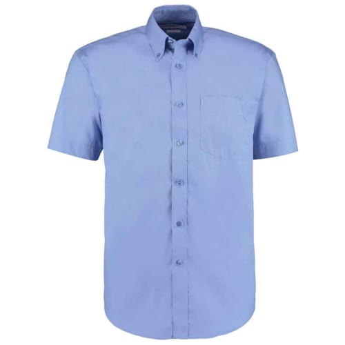 Kustom Kit Men's Short Sleeve Shirts in Mid Blue