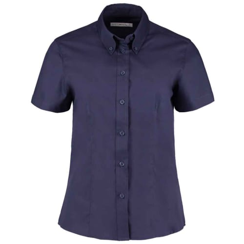 Kustom Kit Ladies Short Sleeve Shirts in Midnight Navy