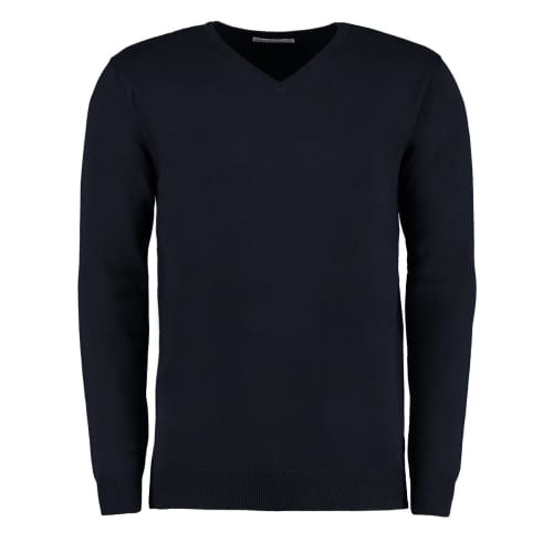 Kustom Kit Arundel Mens V Neck Sweatshirts in Navy