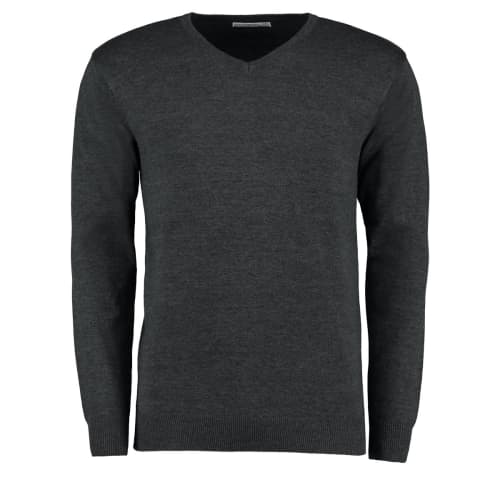 Kustom Kit Arundel Mens V Neck Sweatshirts in Graphite