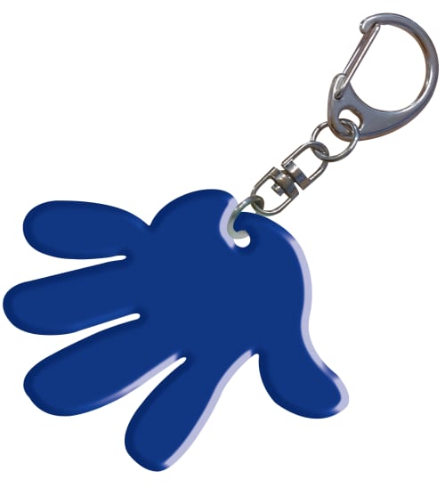 Bespoke Shaped Fluorescent Keyrings in Blue 072c