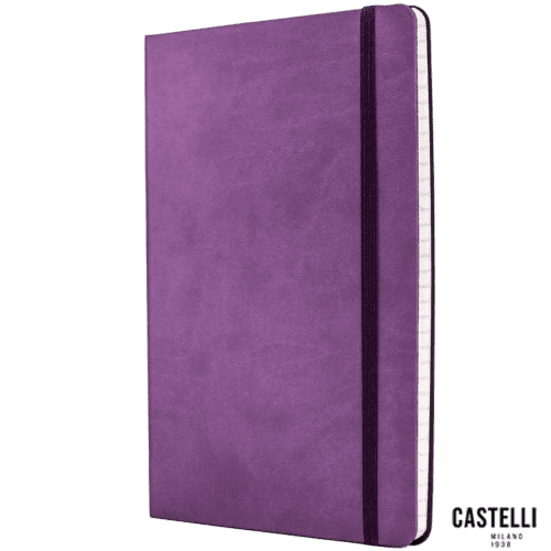 Logo personalised Tucson Flexible Ruled Medium Notebooks in Purple from Total Merchandise