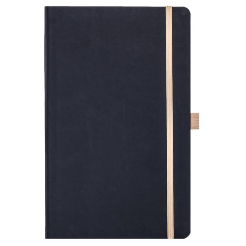 Logo branded Eco Friendly Ruled Appeel Notebooks available in Black