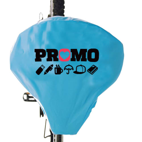 Promotional Full Colour Polyester Bike Seat Covers in Cyan from Total Merchandise