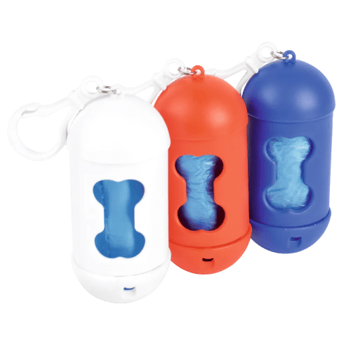 Choose from 3 different colours for the perfect promotional waste bag dispenser for your business!
