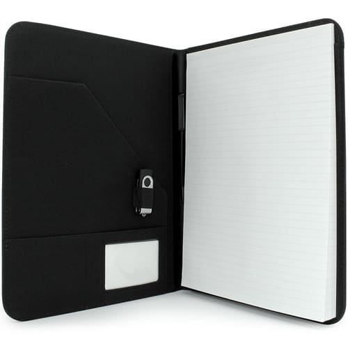 Corporate Branded A4 Clapham PU Conference Folder with Notepad by Total Merchandise