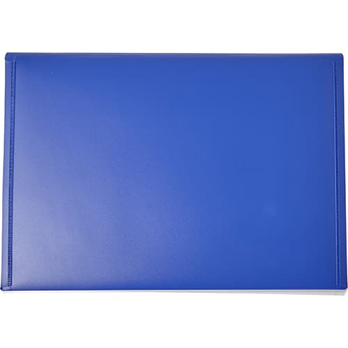 The back of our promotional A4 Expanding Document Folders in blue from Total Merchandise