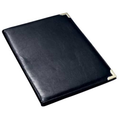 Custom Branded A4 Conference Folders in Black with Tipped Corners from Total Merchandise