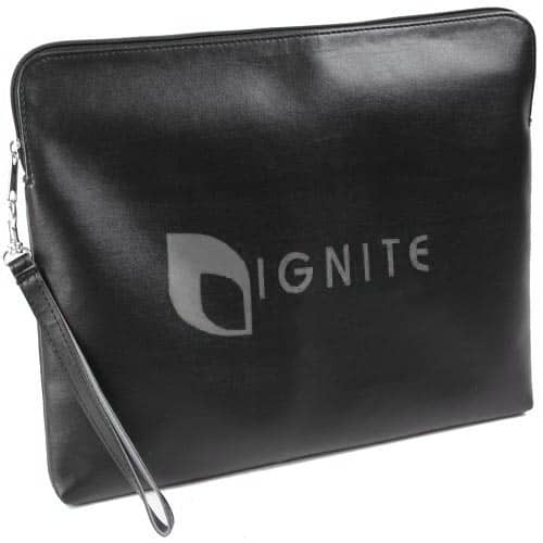 Promotional A4 Zip Document Cases for conferences printed with logo by Total Merchandise