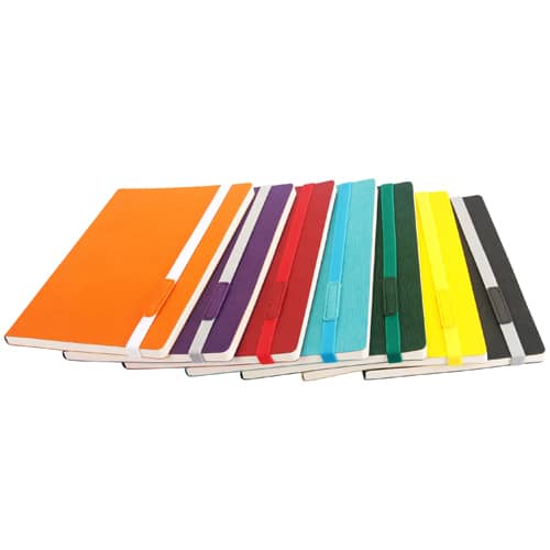 A selection of colours for the A6 Cambridge PU Notebooks  available from Total Merchandise