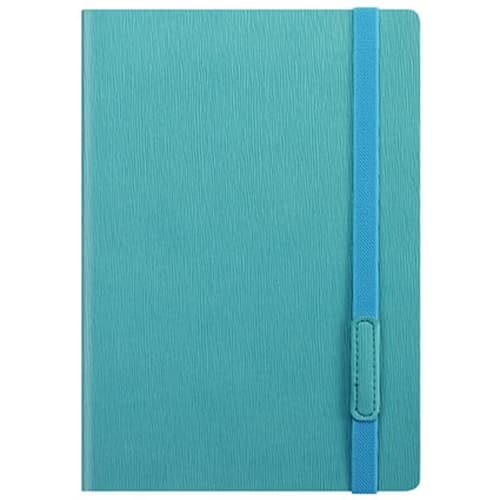 Custom branded A6 Cambridge PU Notebooks in turquoise available from Total Merchandise