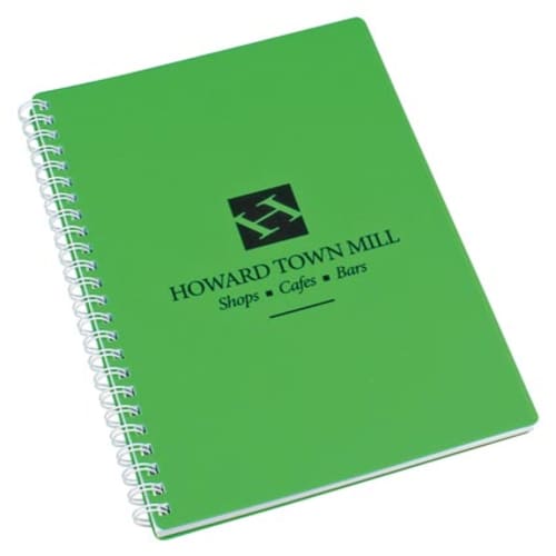 A5 Recycled Polypropylene Notepad in Grass Green/White