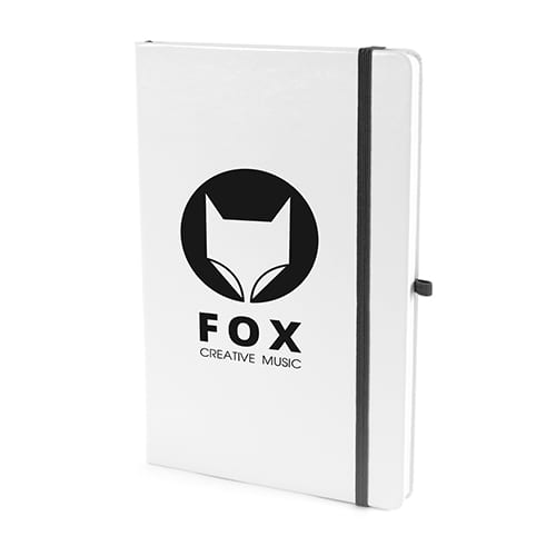 A5 White Soft Touch Notebooks in White/Black