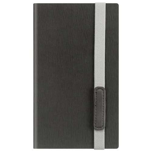 Promotional A6 Cambridge PU Notebooks in charcoal available from Total Merchandise