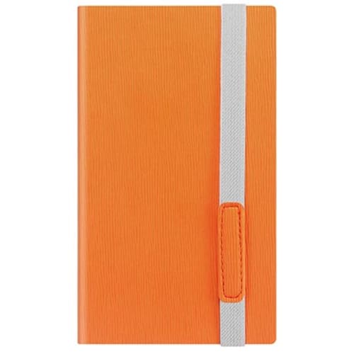 Promotional A6 Cambridge PU Notebooks in orange available from Total Merchandise