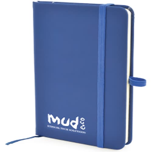 Promotional A6 Soft Touch PU Notebooks with company logo