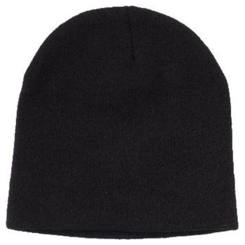 Acrylic Rolled Down Beanie in Black