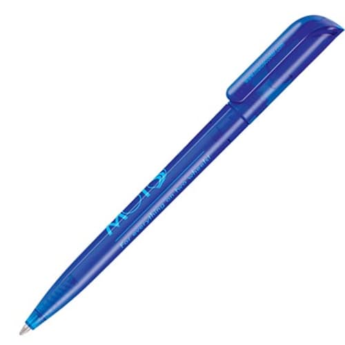 UK Branded Alaska Diamond Ballpen in Translucent Blue Printed with a Logo by Total Merchandise