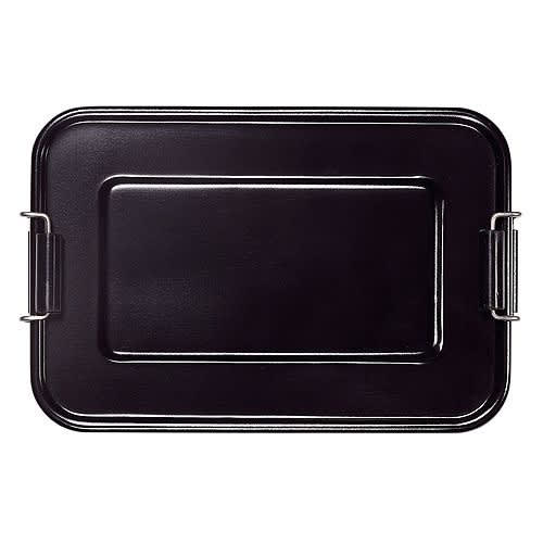 Top View of Corporate Branded Aluminium Lunch Boxes in Black from Total Merchandise