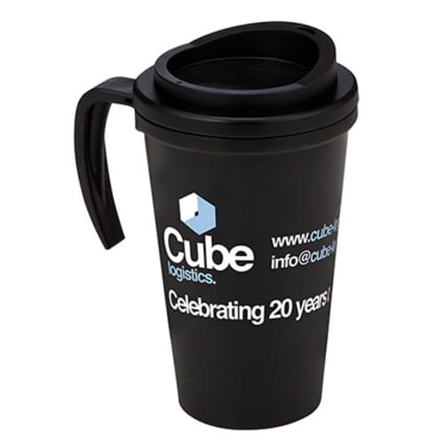 Custom Americano Grande Thermal Mugs in black from Total Merchandise