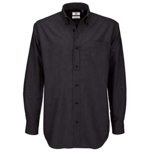 B&C Men's Long Sleeve Shirts in Black