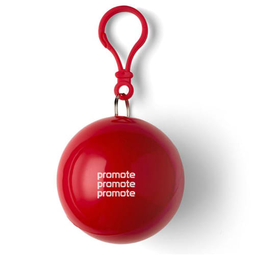 Promotional branded Ball Ponchos available in red from Total merchandise